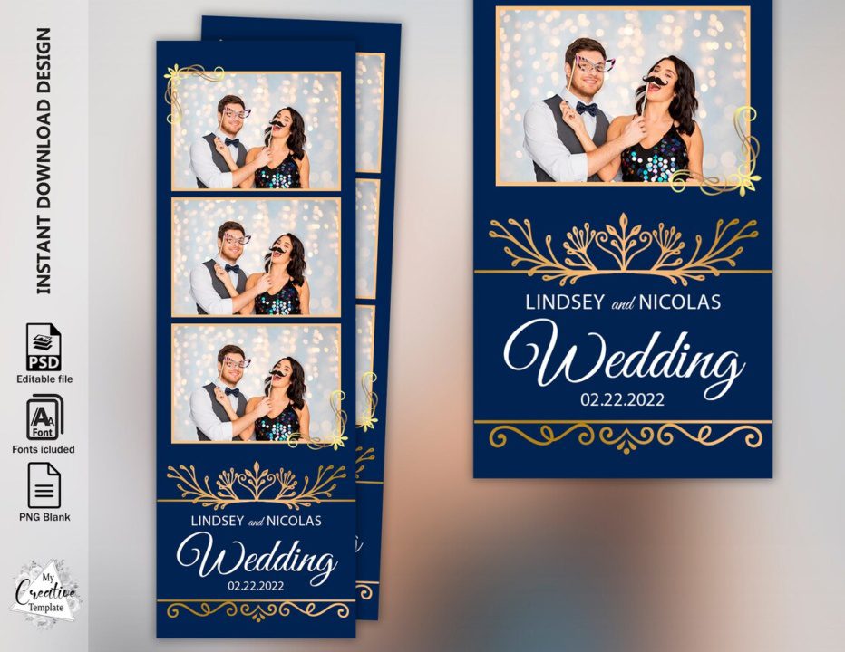 2x6 strips Photo booth template