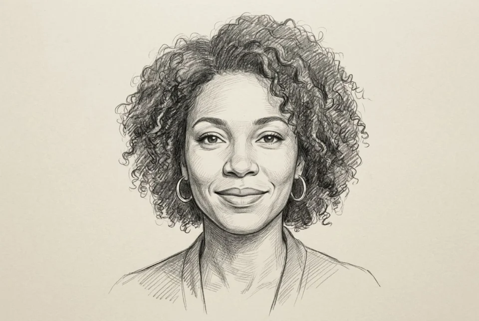 AI photo booth caricature sketch generated at NYC tech conference