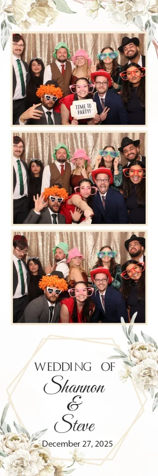 Wedding photo booth strip with props
