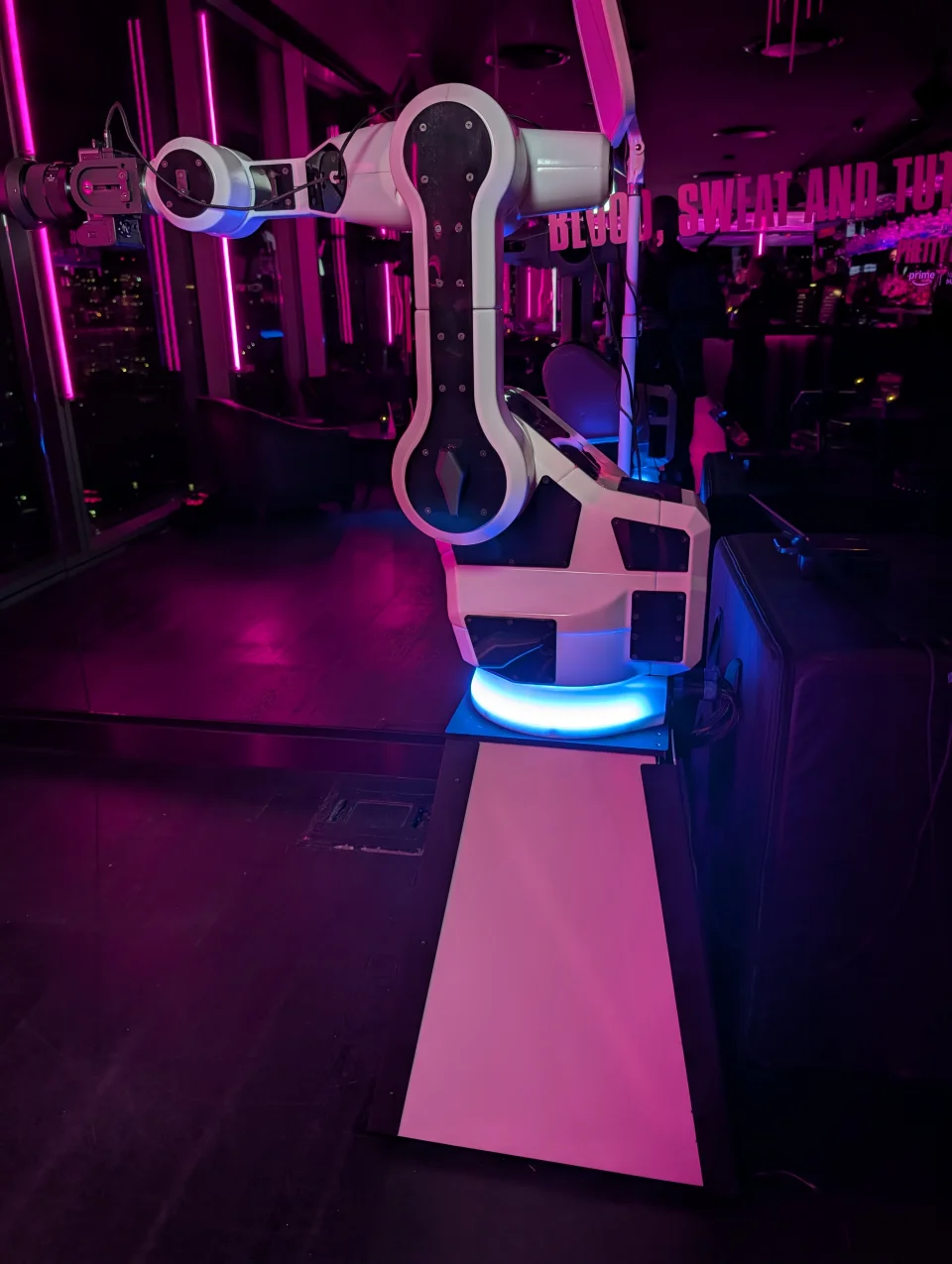 Robotic arm photo booth rental NYC setup at Pretty Lethal Amazon Prime Video premiere