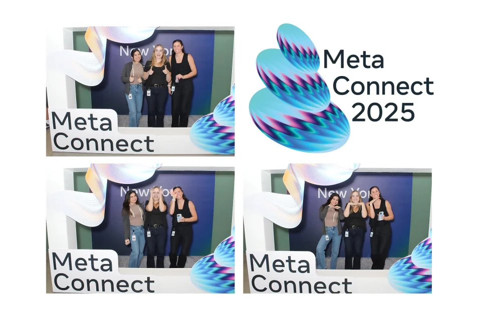 Meta Connect 2025 branded photo booth activation with custom overlay template in New York