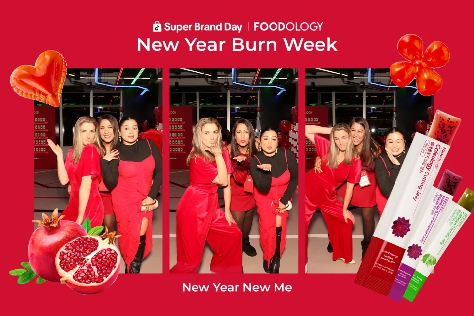 TikTok Super Brand Day x Foodology New Year Burn Week branded photo booth activation NYC