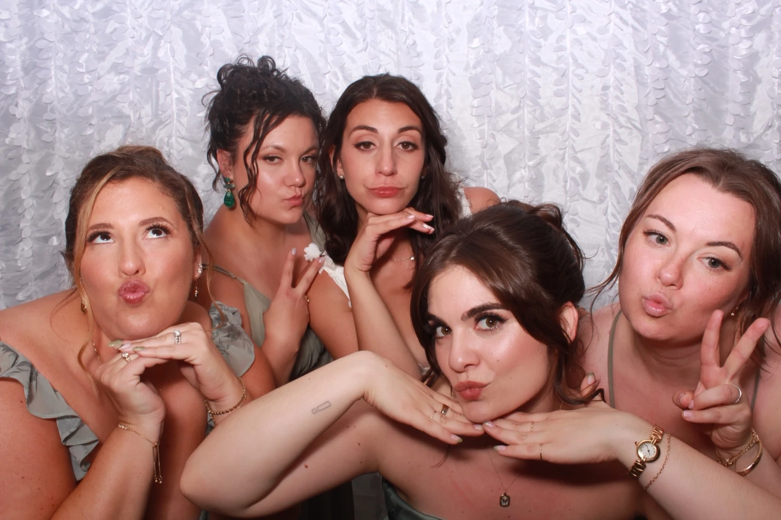 Bridesmaids posing in a PhototekNYC open air photo booth at a New York wedding