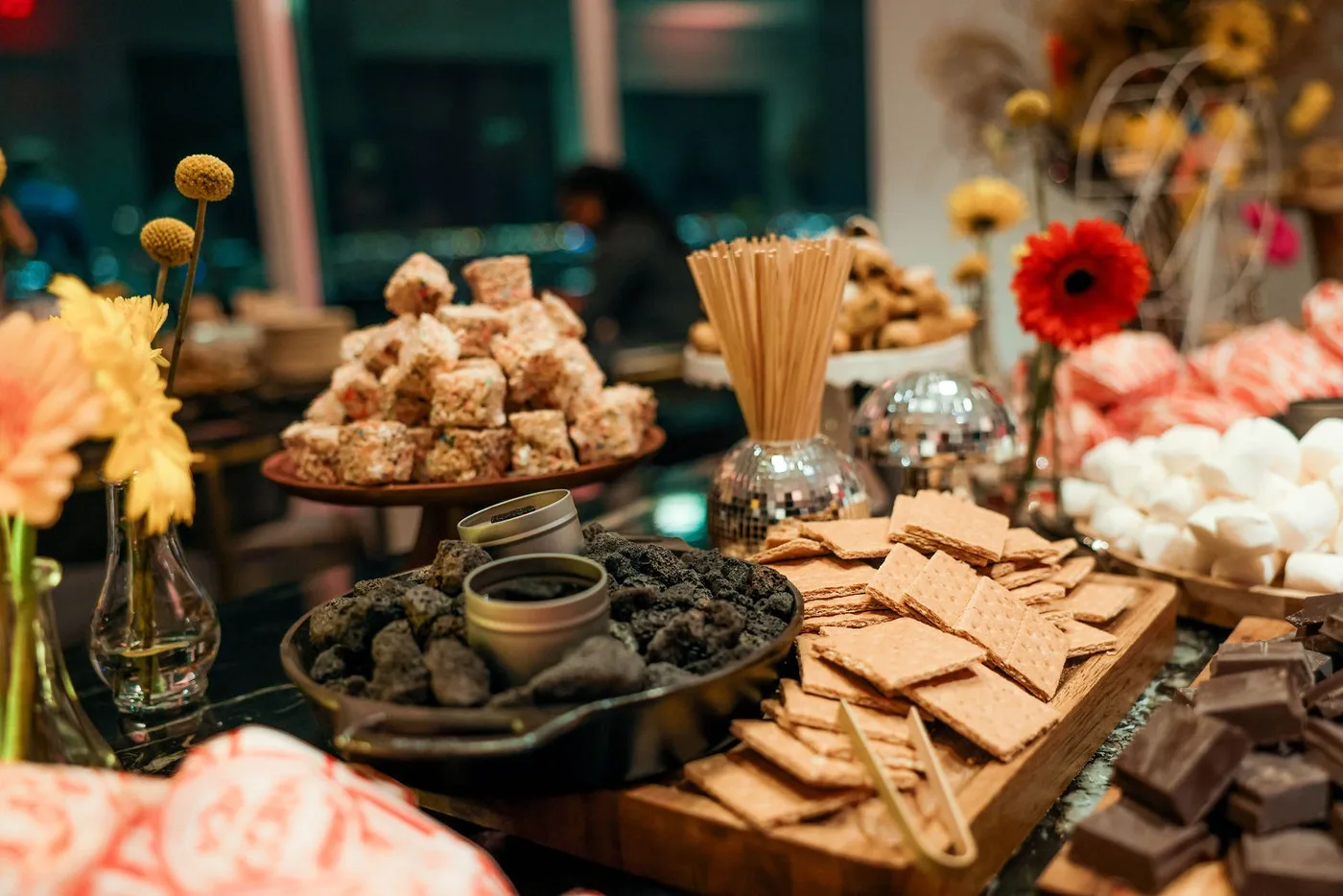 Dessert table detail photographed at an NYC corporate holiday party